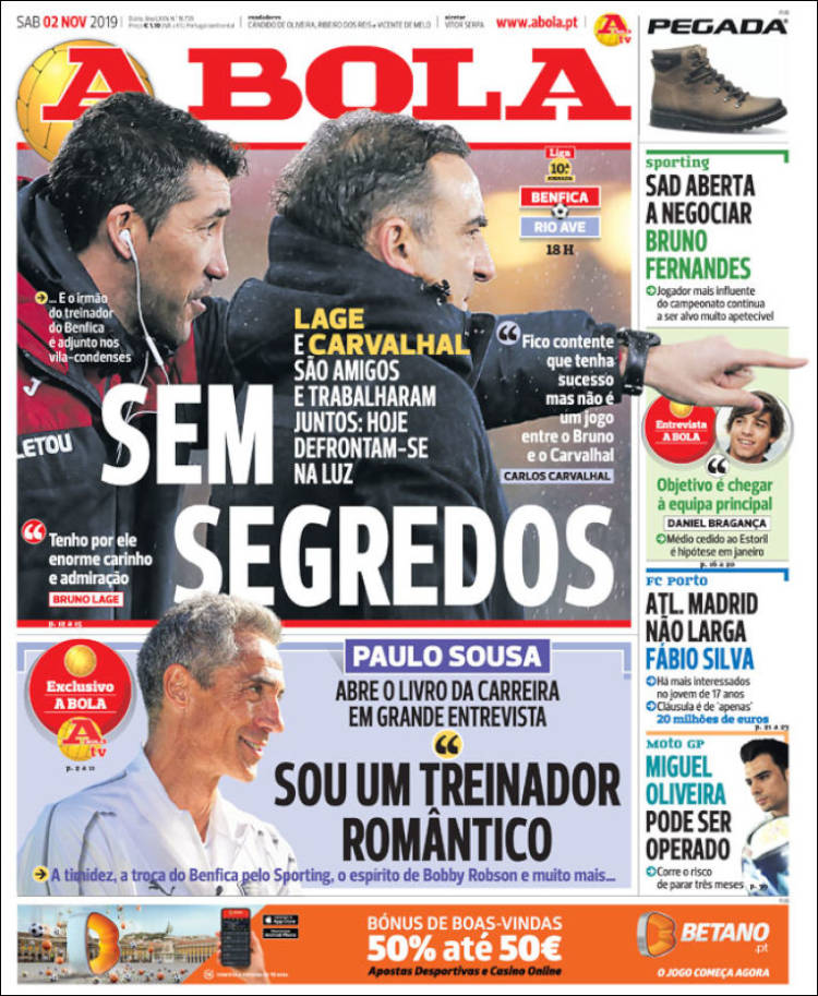 Portada de A Bola (Portugal)