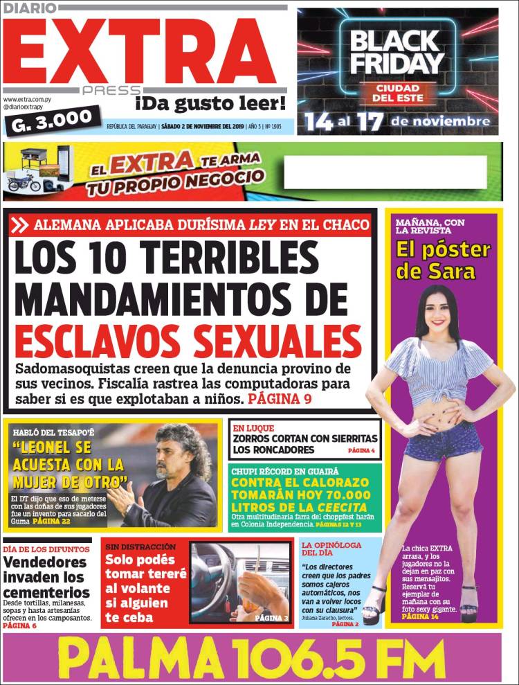 Portada de Diario Extra (Paraguay)