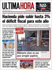 Portada de Última Hora (Paraguay)