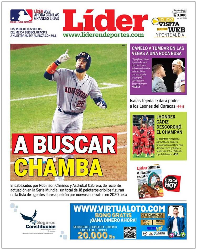 Portada de Lider en deportes (Venezuela)
