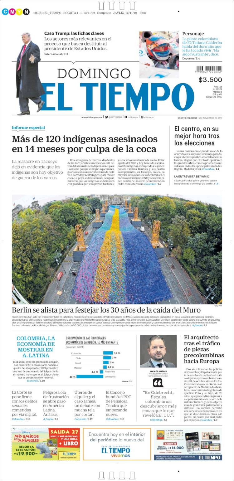 Portada de El Tiempo (Colombia)