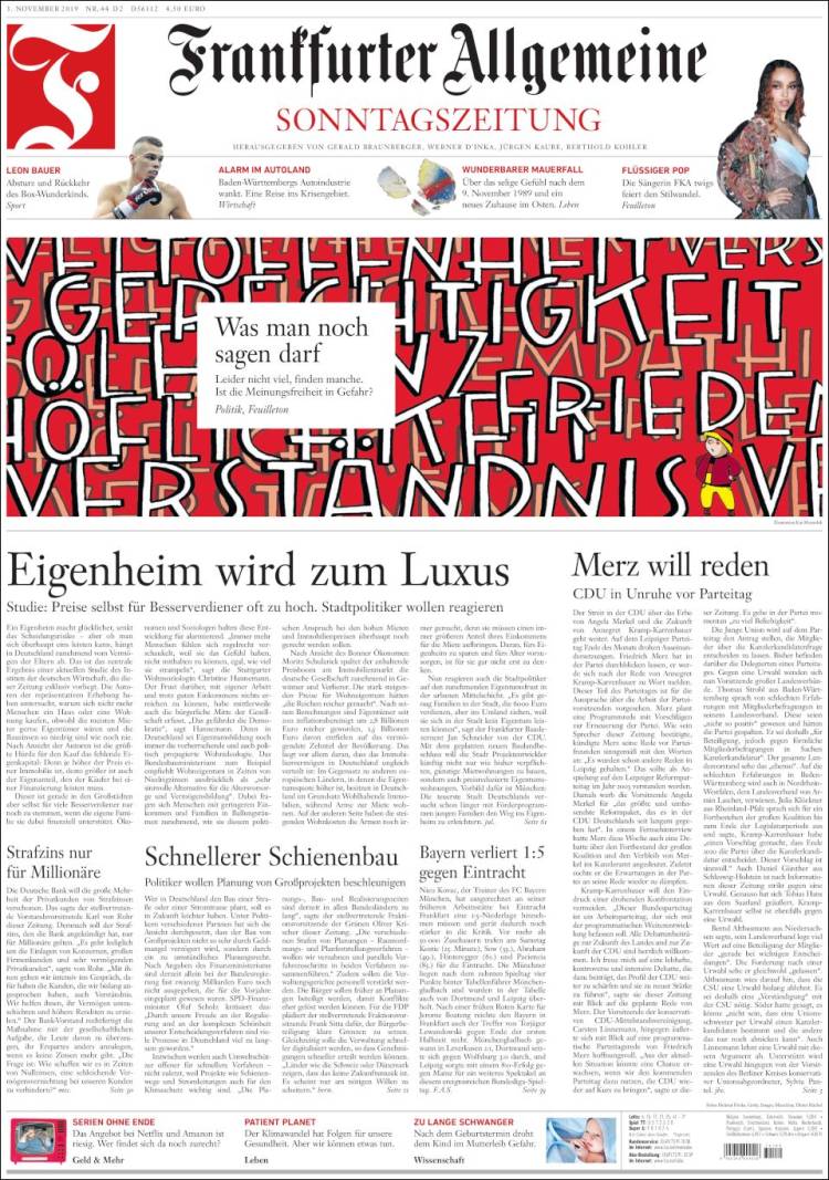 Portada de Frankfurter Allgemeine (Alemania)