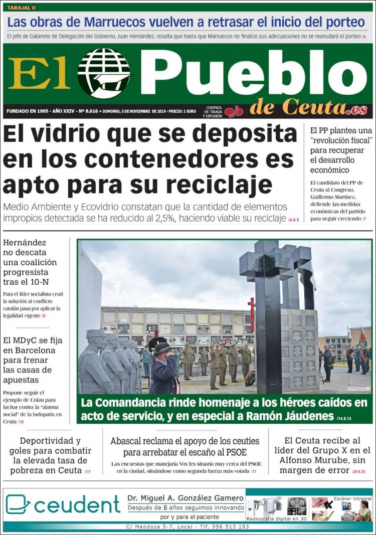 Portada de El Pueblo de Ceuta (Spain)