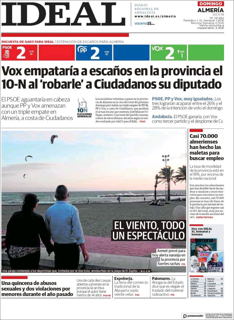 Portada de Ideal Almeria (España)