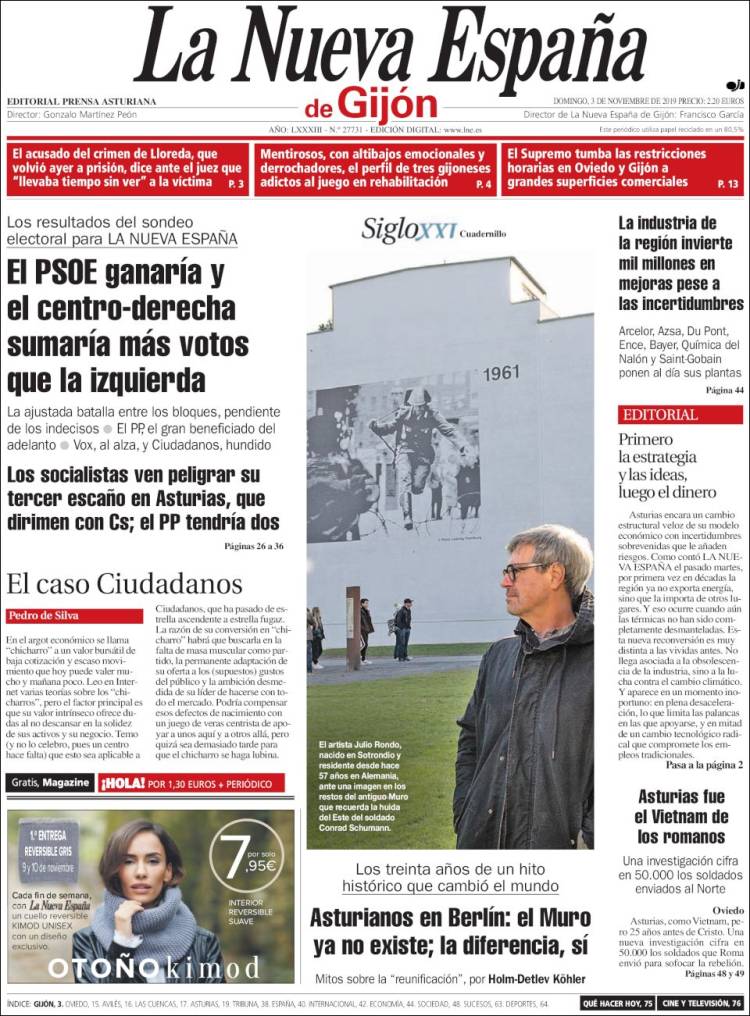 Portada de La Nueva España - Gijón (Spain)