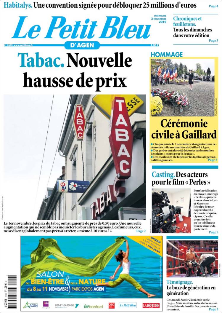 Portada de Le Petit Bleu (Francia)