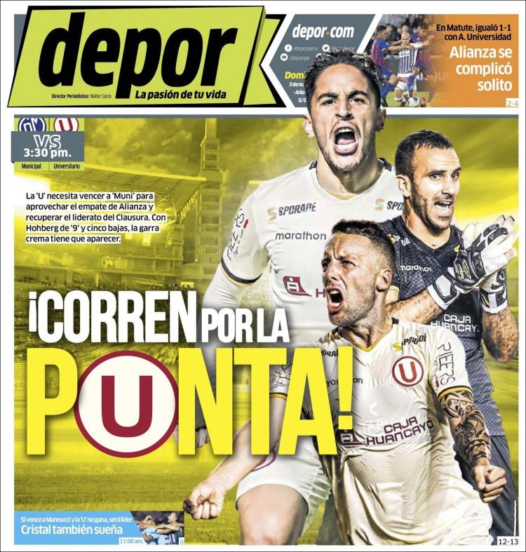 Portada de Depor (Perú)