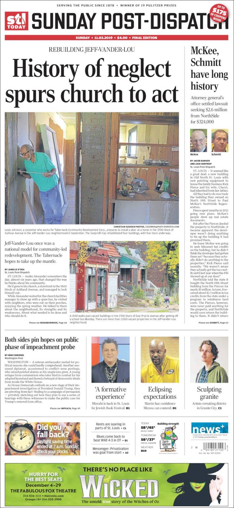 Portada de St. Louis Post-Dispatch (USA)