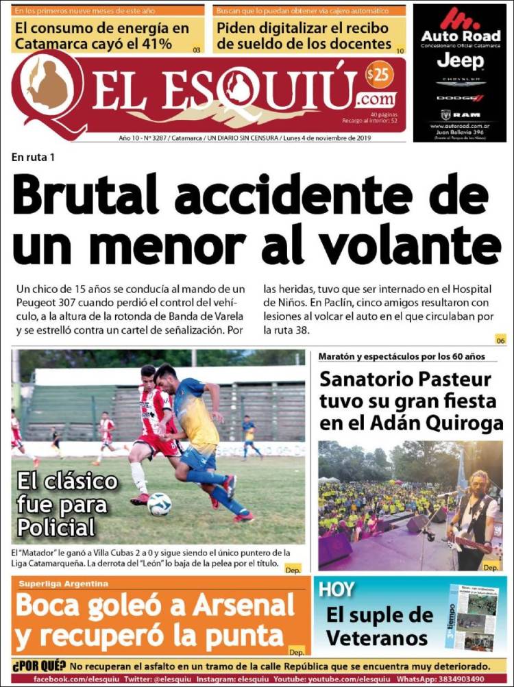 Portada de El Esquiu (Argentina)