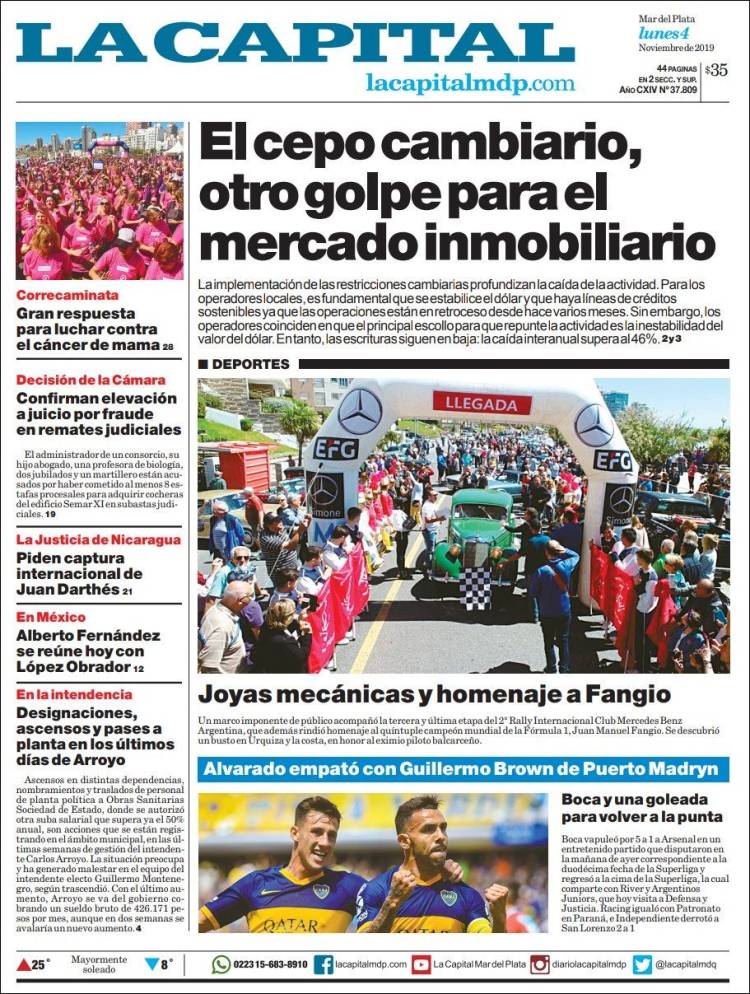 Portada de Diario La Capital - Mar del Plata (Argentina)