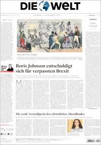 Portada de Die Welt (Alemania)