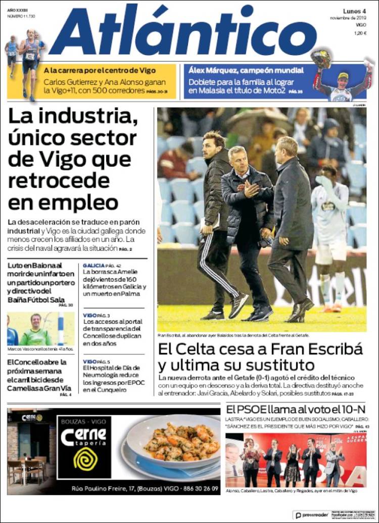 Portada de Atlántico Diario (España)