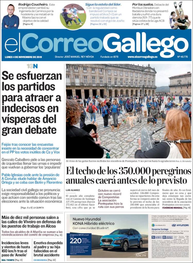 Portada de El Correo Gallego (España)