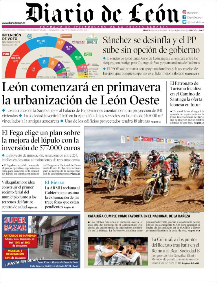 Portada de Diario de León (España)