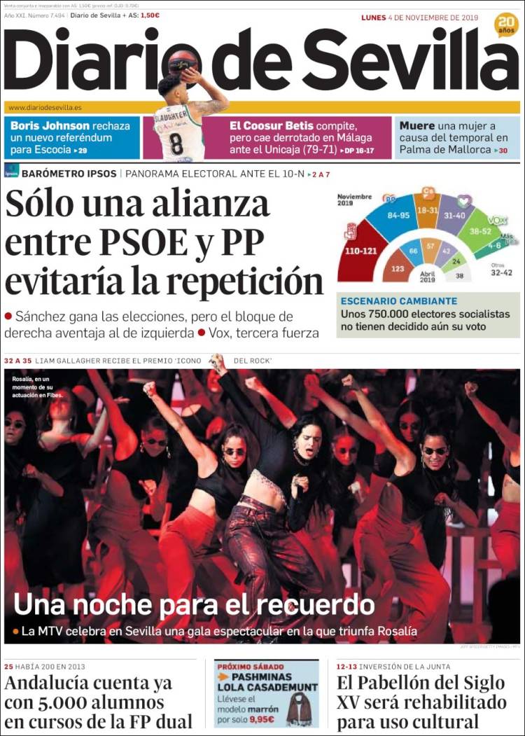 Portada de Diario de Sevilla (España)