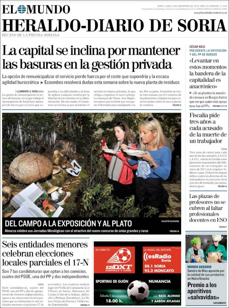 Portada de Diario de Soria (España)