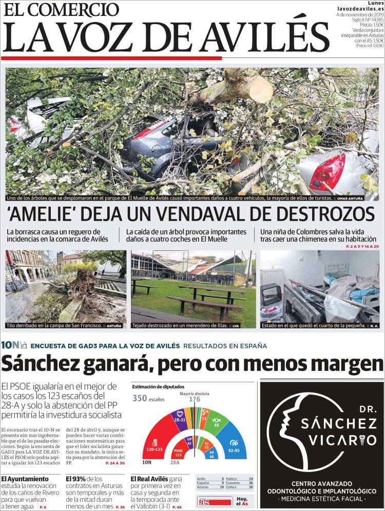 Portada de El Comercio - Avilés (España)