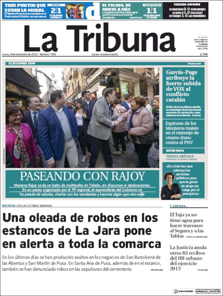 Portada de La Tribuna de Toledo (España)