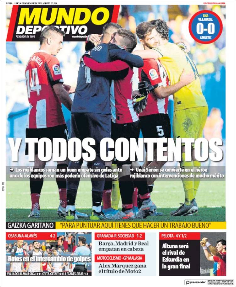 Portada de Mundo Deportivo Bizkaia (España)