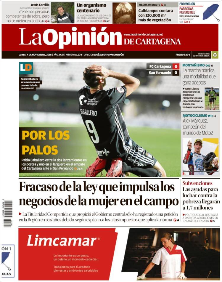 Portada de La Opinión de Murcia (España)