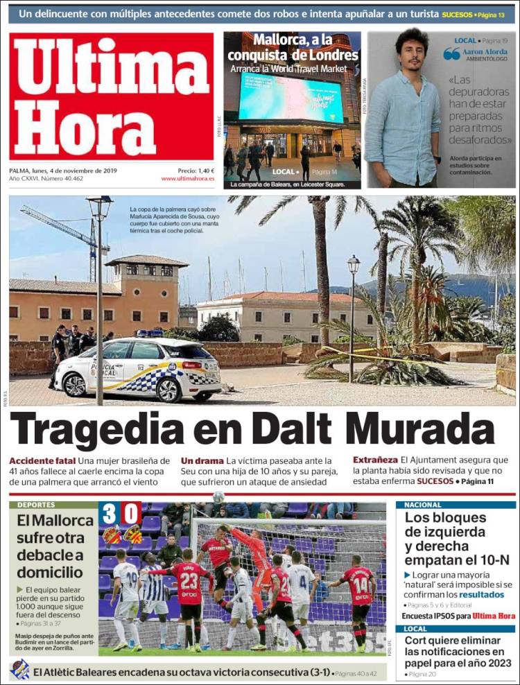 Portada de Última Hora (España)