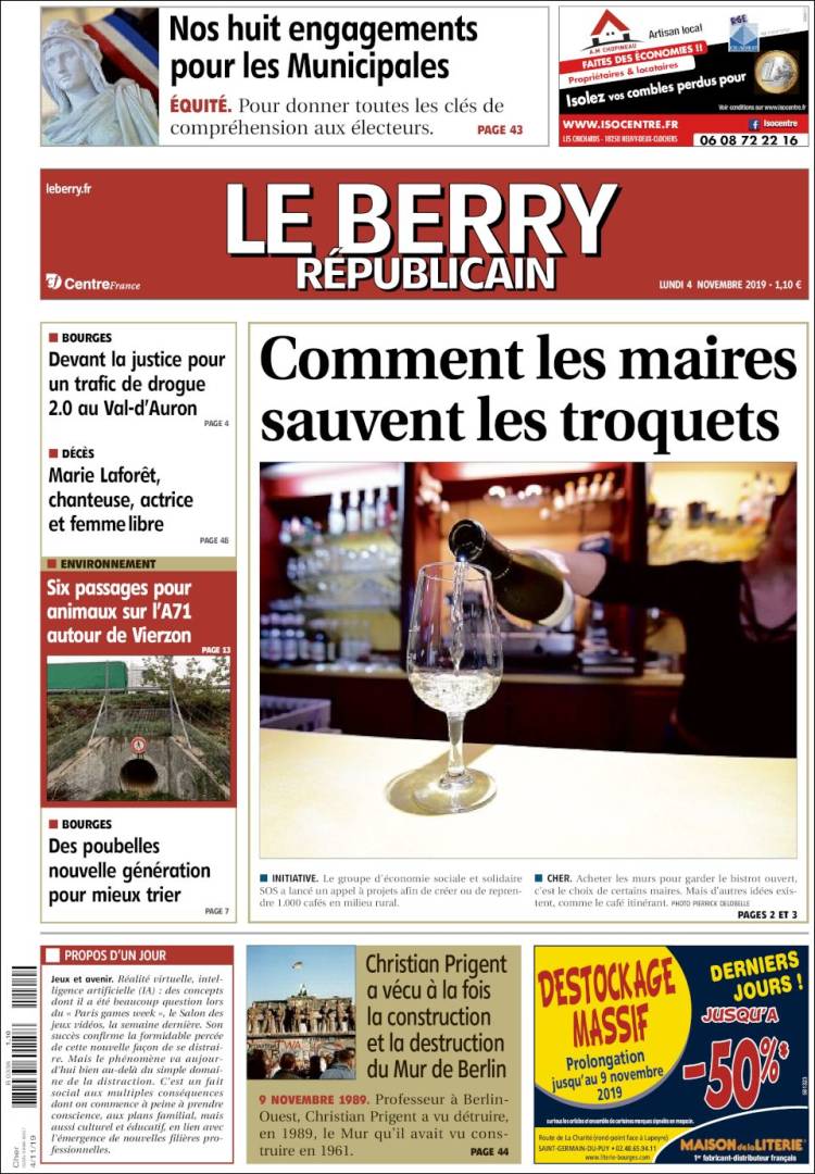 Portada de Berry Republicain (Francia)