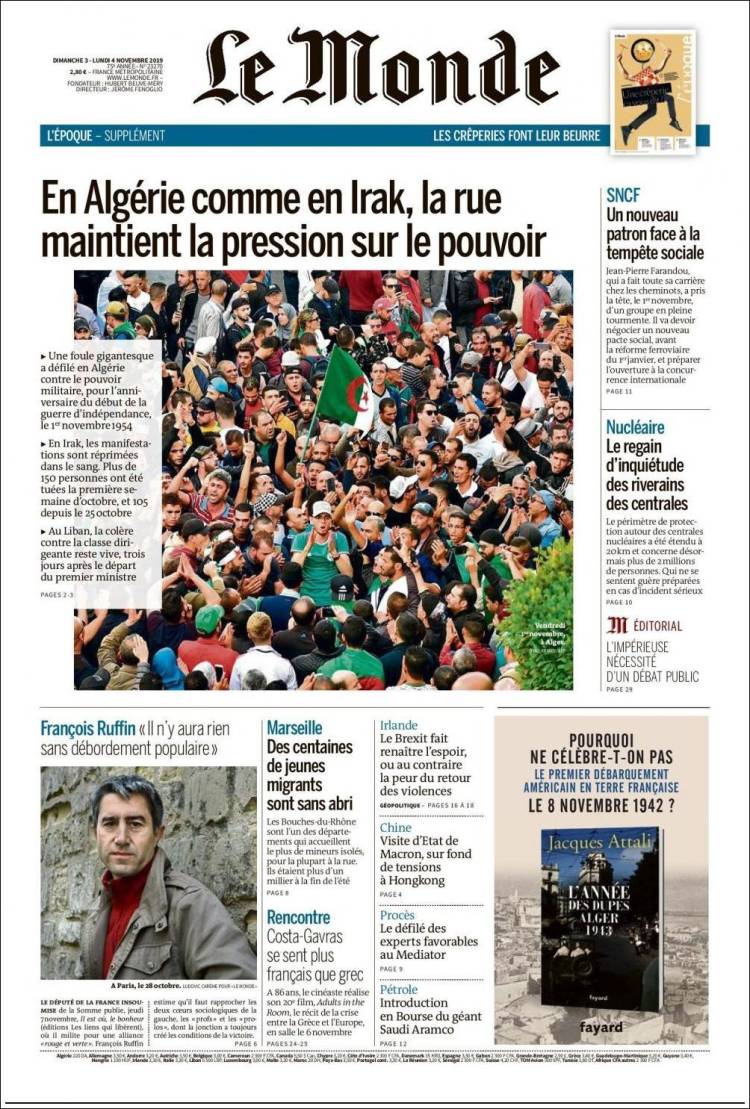 Portada de Le Monde (Francia)