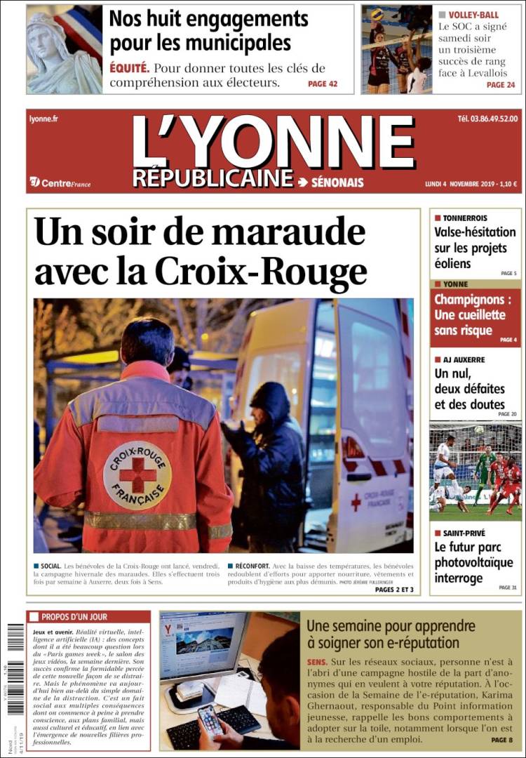 Portada de L'Yonne-Républicaine (Francia)