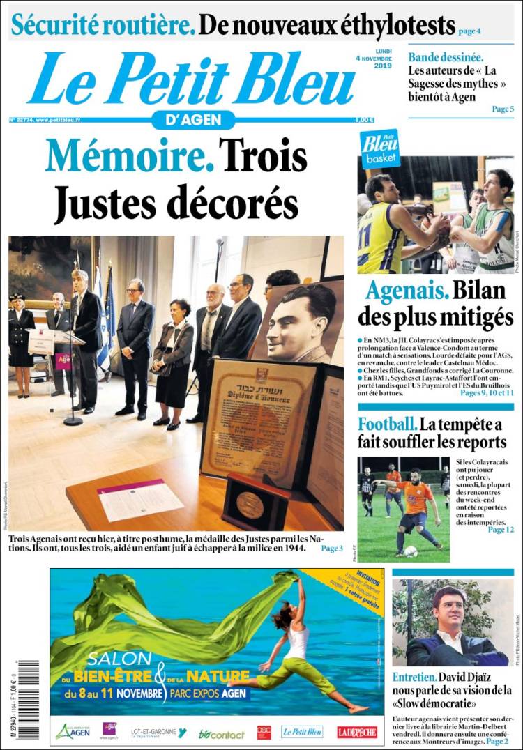 Portada de Le Petit Bleu (Francia)