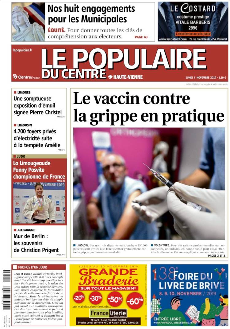 Portada de Le Populaire du Centre (Francia)