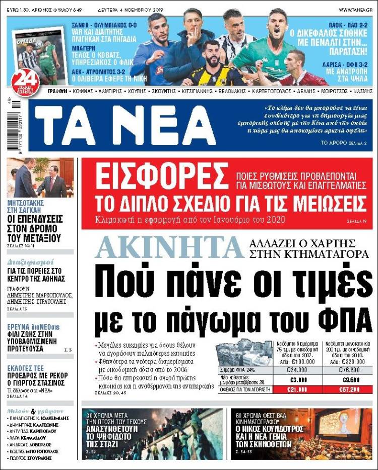 Portada de Ta Nea (Grecia)