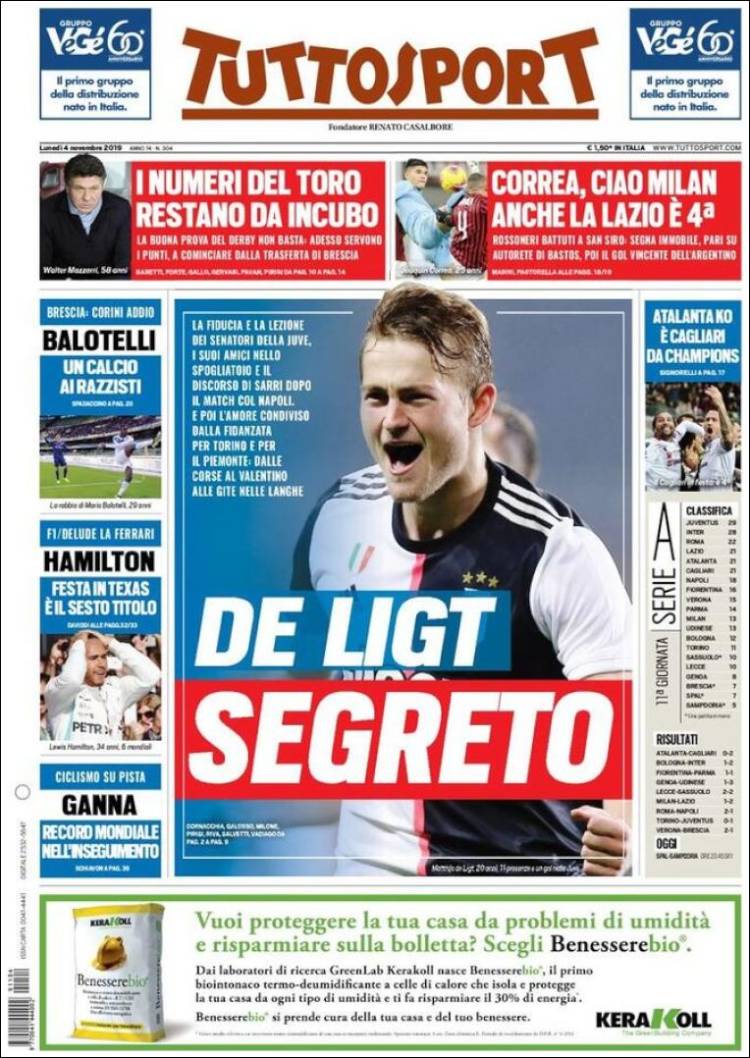 Portada de Tuttosport (Italia)