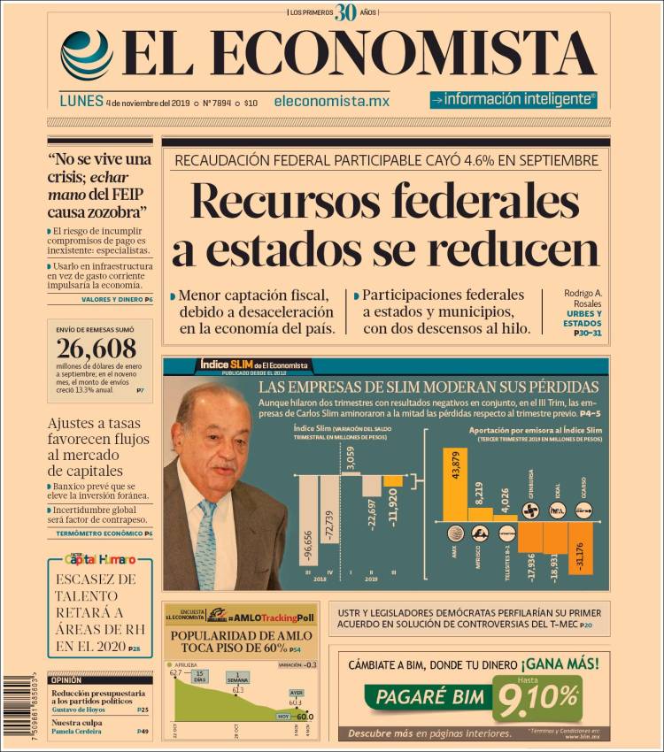 Portada de El Economista (M&eacute;xico)