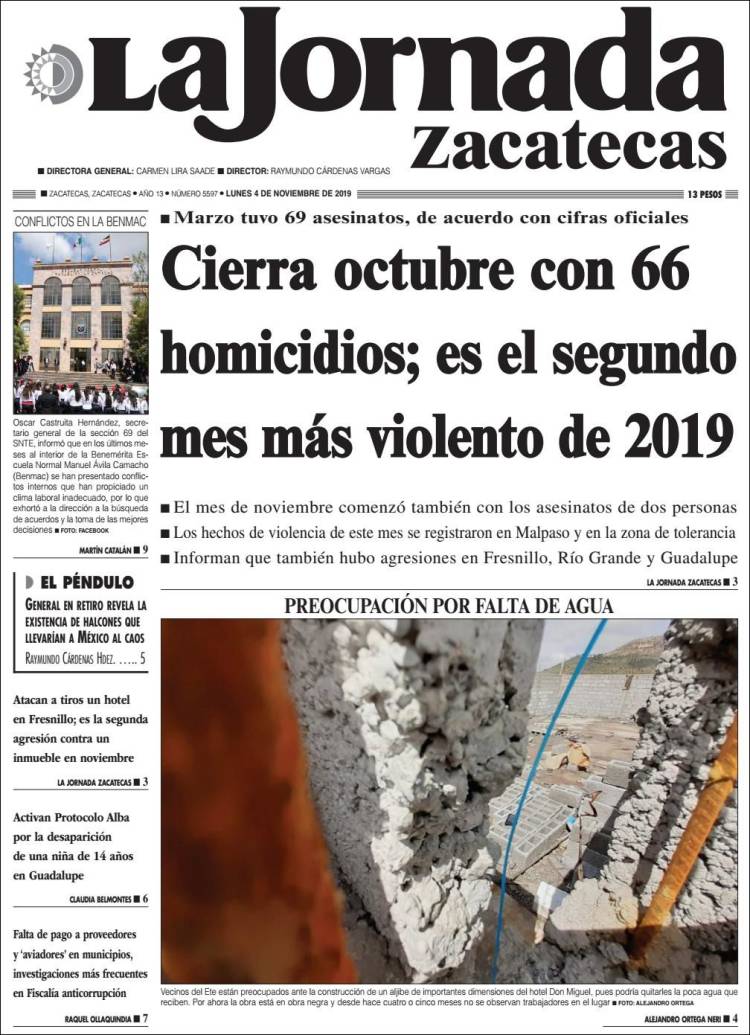 Portada de Jornada de Zacatecas (México)