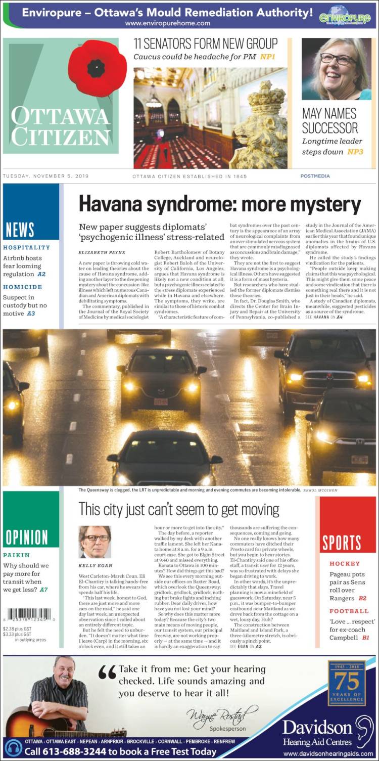 Portada de Ottawa Citizen (Canadá)