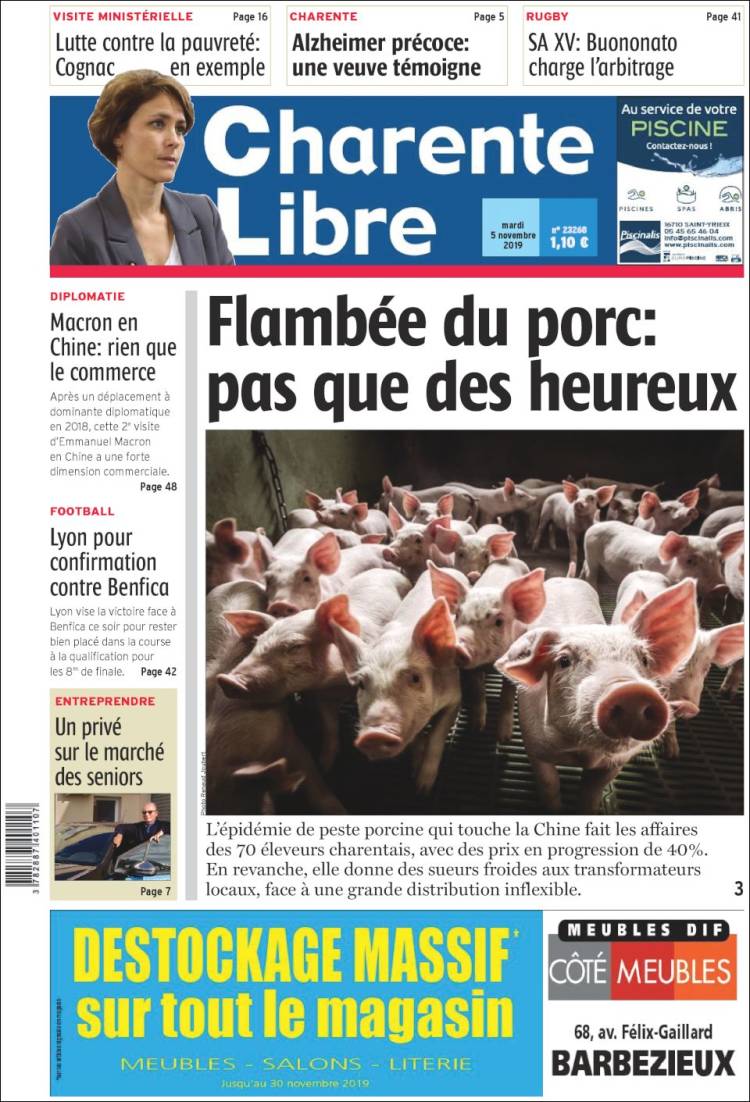 Portada de Charente Libre (Francia)