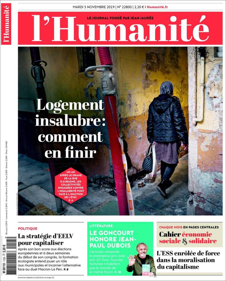 Portada de l'Humanite (Francia)