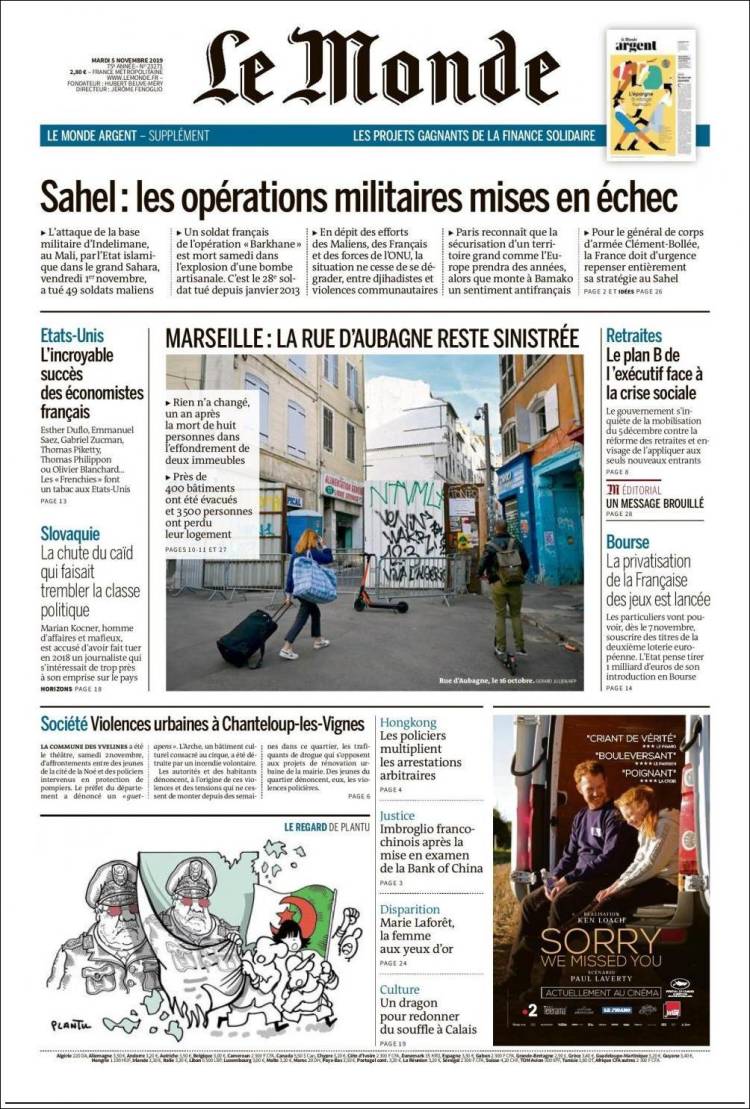 Portada de Le Monde (Francia)