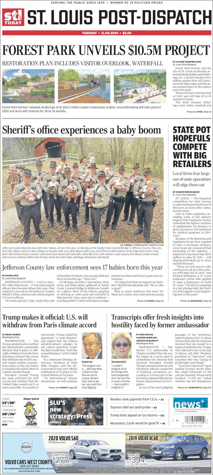 Portada de St. Louis Post-Dispatch (USA)