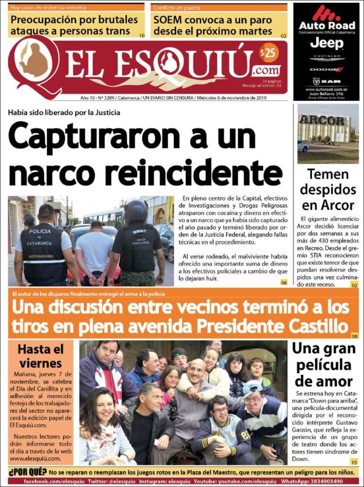 Portada de El Esquiu (Argentina)