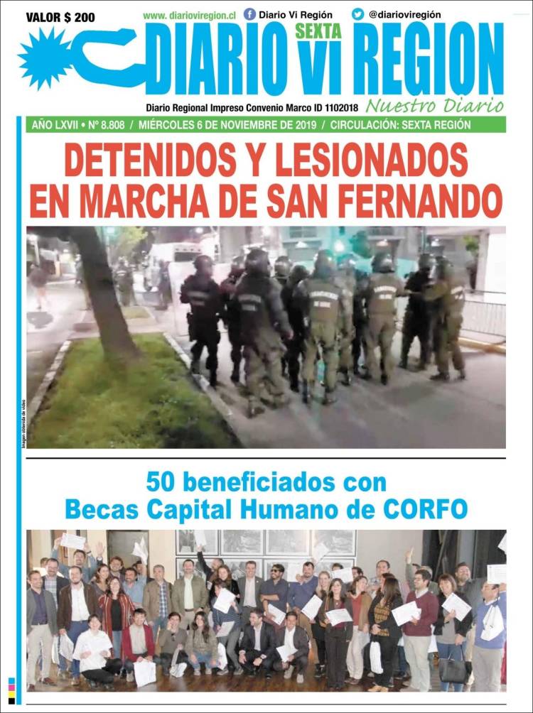 Portada de Diario VI Región (Chile)
