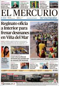 Portada de Mercurio de Valparaiso (Chile)