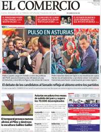 Portada de El Comercio (Espagne)