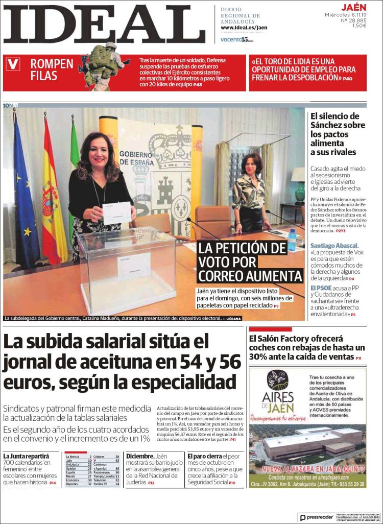 Portada de El Ideal de Jaén (España)