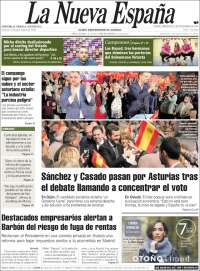 Portada de La Nueva España (Espagne)