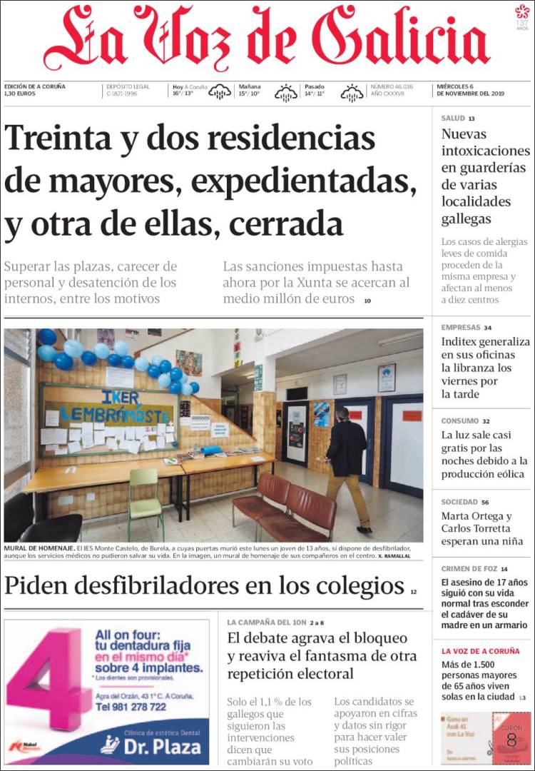 Portada de La Voz de Galicia (Spain)