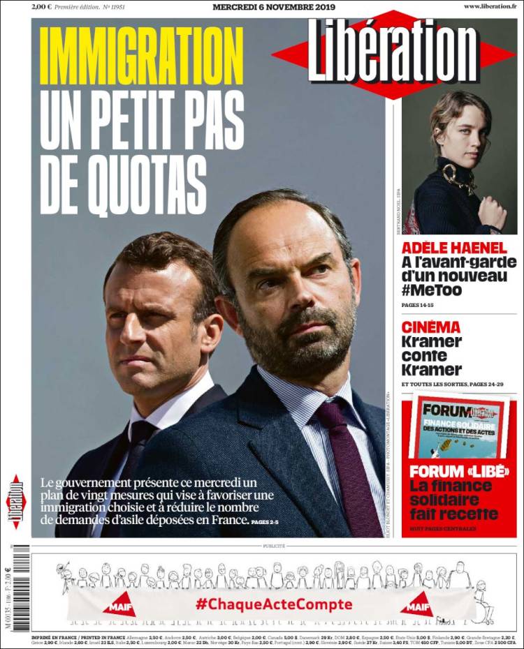 Portada de Libération (Francia)