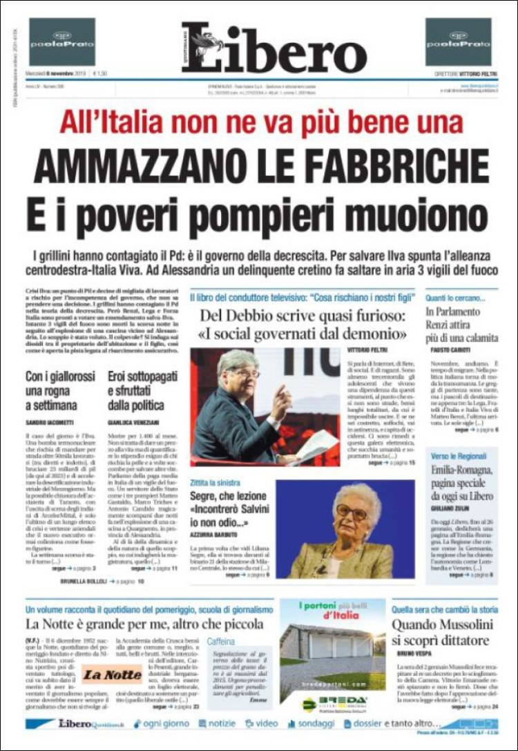 Portada de Libero (Italy)