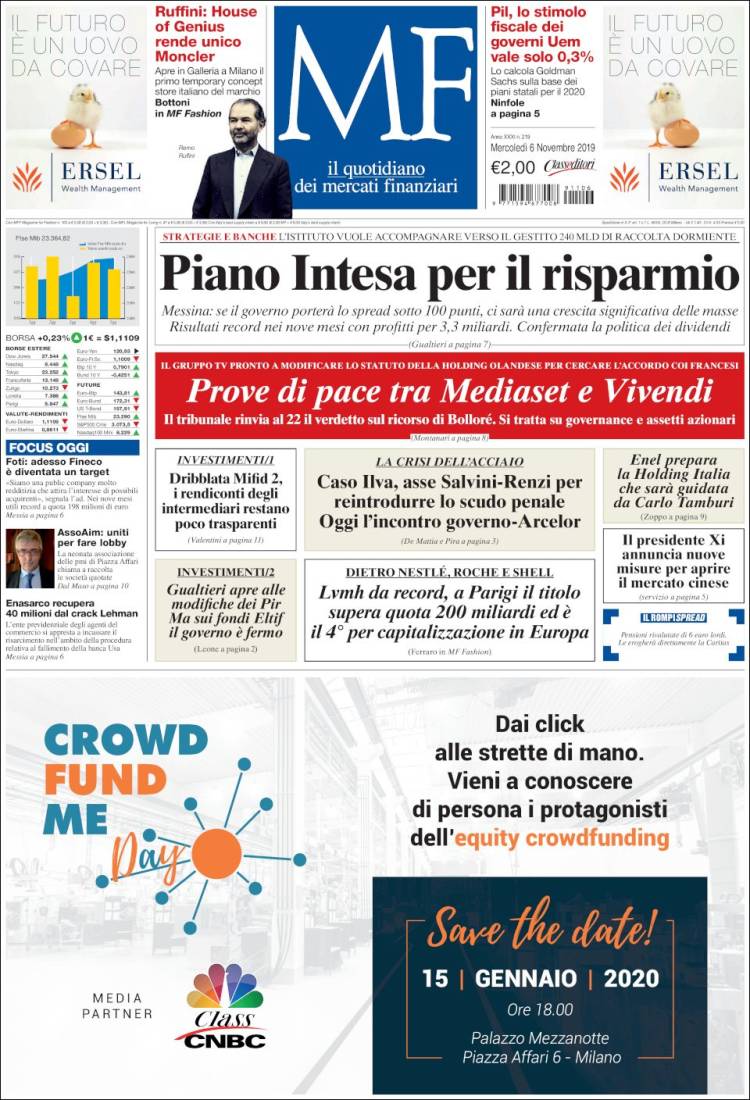 Portada de Milano Finanza (Italy)