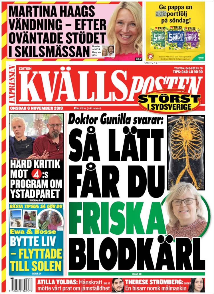 Portada de Kvällsposten (Sweden)